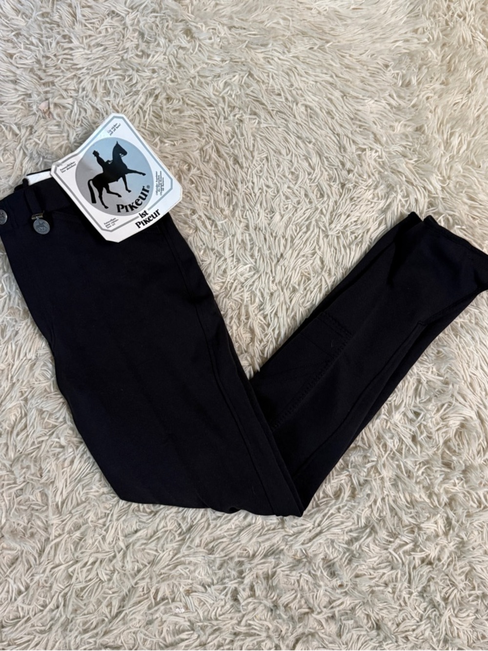 New Child’s Size 16R Black Pikeur Knee Patch Horseback Riding Breeches